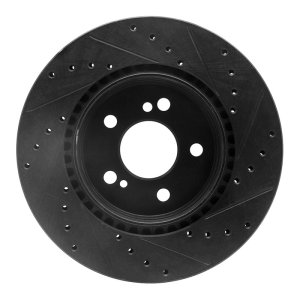 Mercedes-Benz 600SL Brake Rotor (1) - Rear Left - R1 Concepts - Drilled & Slotted - Black - `93-`02